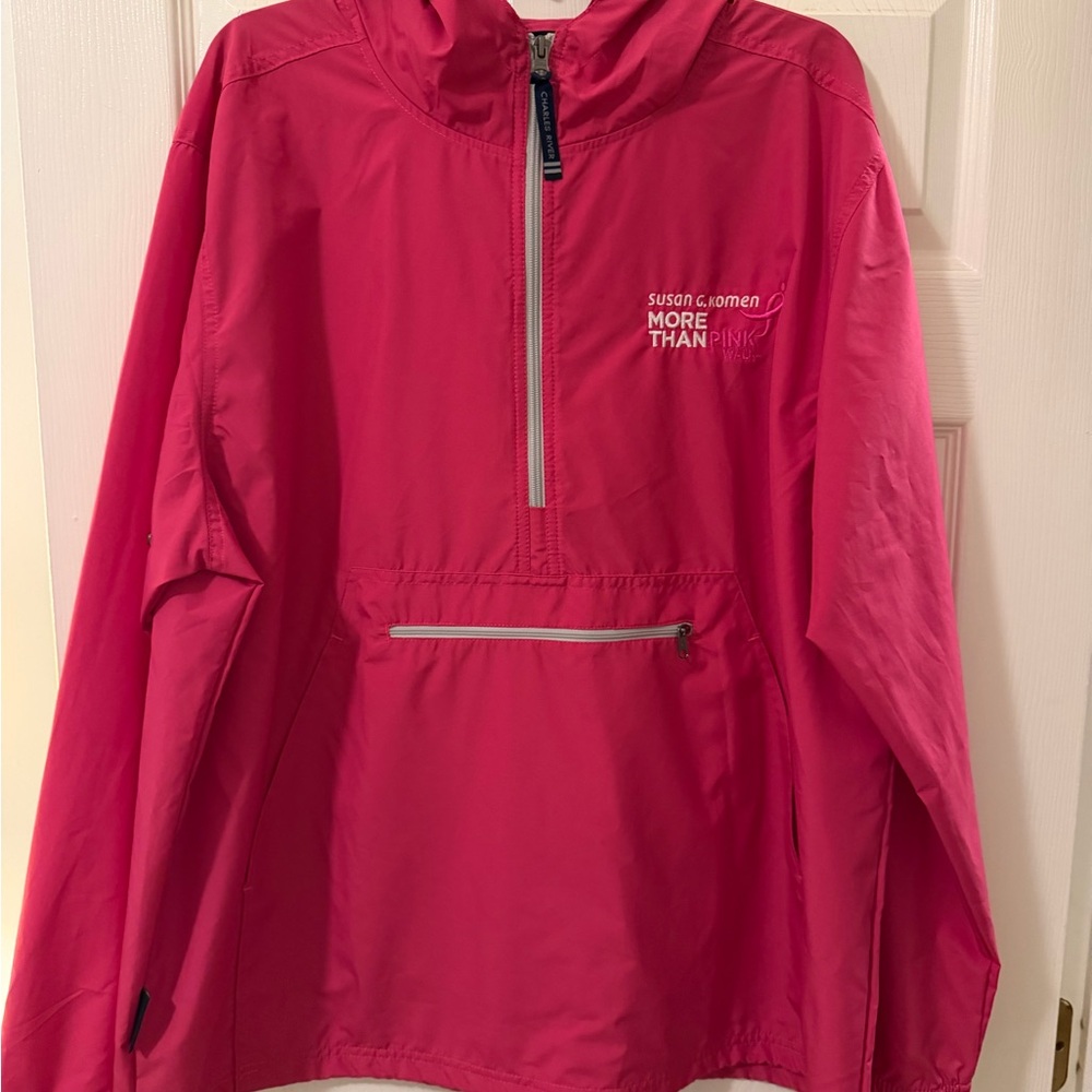 Pink Half-Zip Rainjacket